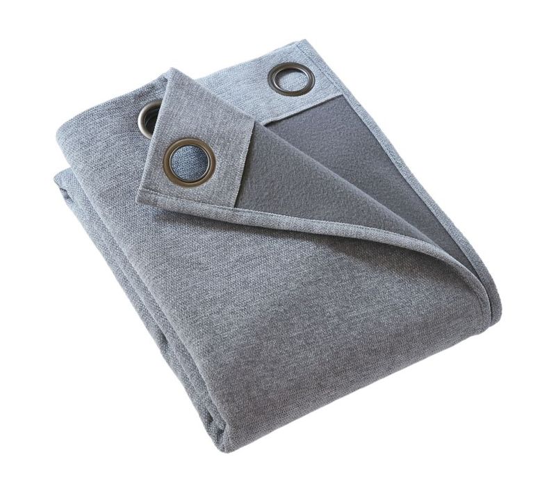Rideau Occultant Phonique Et Thermique Doublé Polaire 100% Opaque - Gris - 140x180 Cm