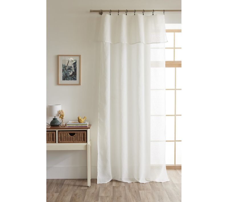 Voilage Ajustable + 8 Anneaux Pince 140 X 270 Cm Effet Bouclette "elda"