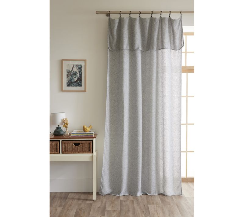 Voilage Ajustable + 8 Anneaux Pince 140 X 270 Cm Polyester Effet Chambray "dua"
