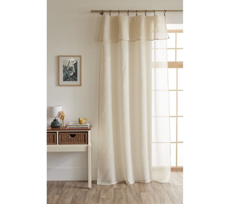 Voilage Ajustable + 8 Anneaux Pince 140 X 270 Cm Effet Bouclette "elda"