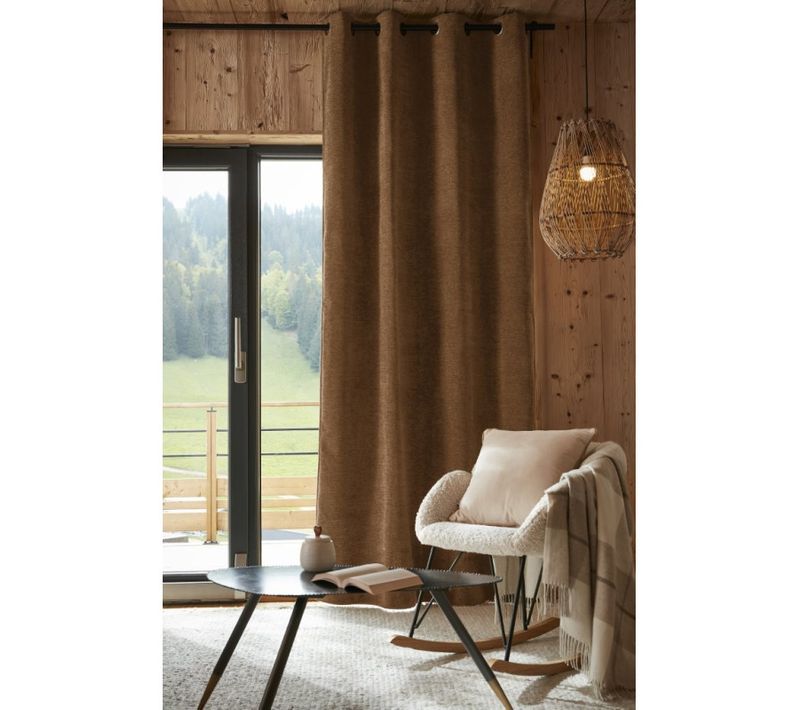 Rideau Occultant Phonique Et Thermique Doublé Polaire 100% Opaque - Marron - 140x240 Cm