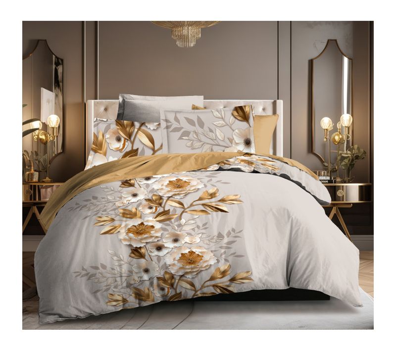 Parure De Couette 3p "louna" 240 X 220 Cm Or Igami 240x220 Cm