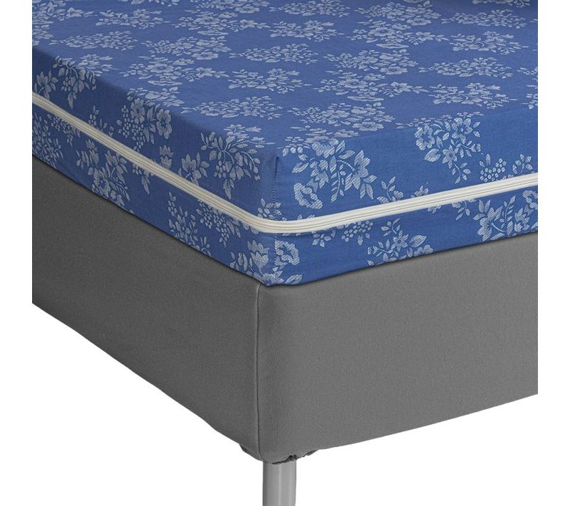 Housse À Matelas Intégrale 90 X 190 Cm - Rénove Matelas Damassé - Bleu - 90x190 Cm