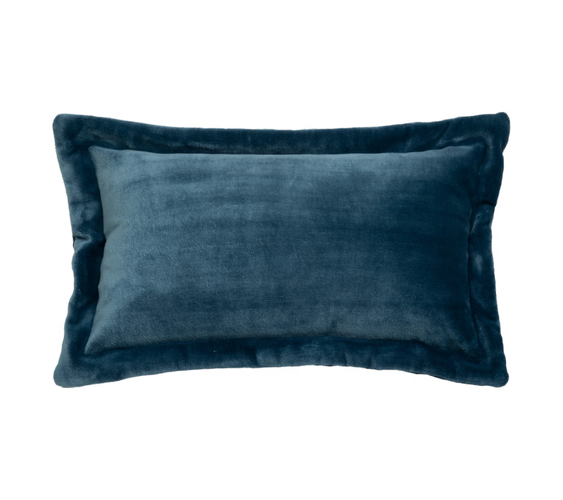 Coussin "cuddly" 38 X 58 Cm Et 53 X 53 Cm Flanelle 550 G - Bleu Paon - 38x58 Cm