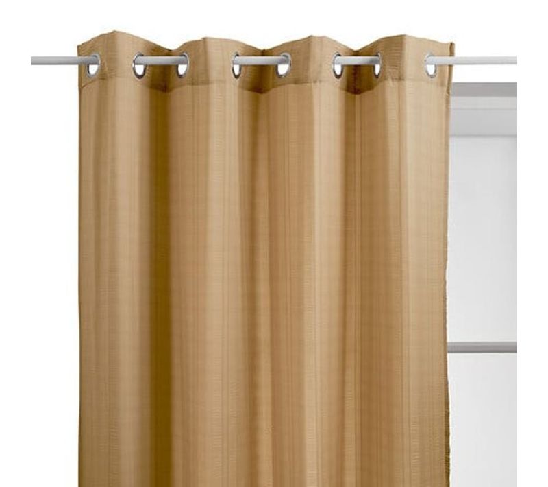 Voilage "noa" Motif Rayures Plissées Tamisant 140 X 240 Cm - Beige - 140x240 Cm