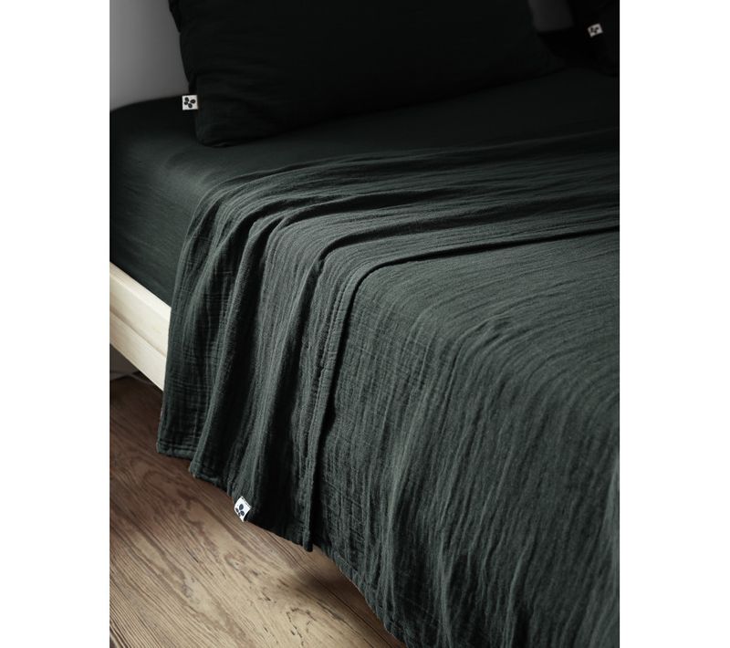 Drap Plat "gaïa" "gaze De Coton" - Sapin - 240x300 Cm