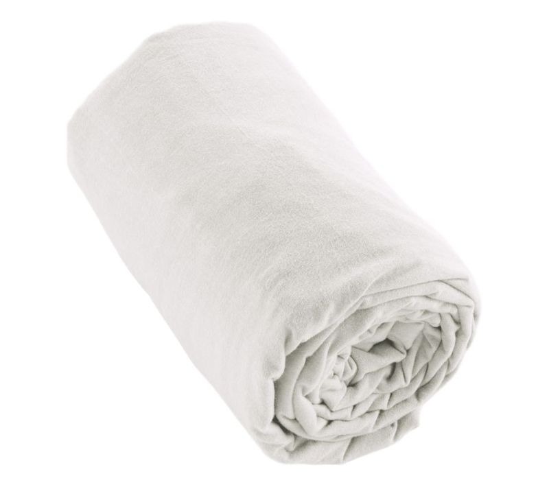 Drap Housse "candice" Flanelle De Coton - Candice Neige - 90 X 190 Cm