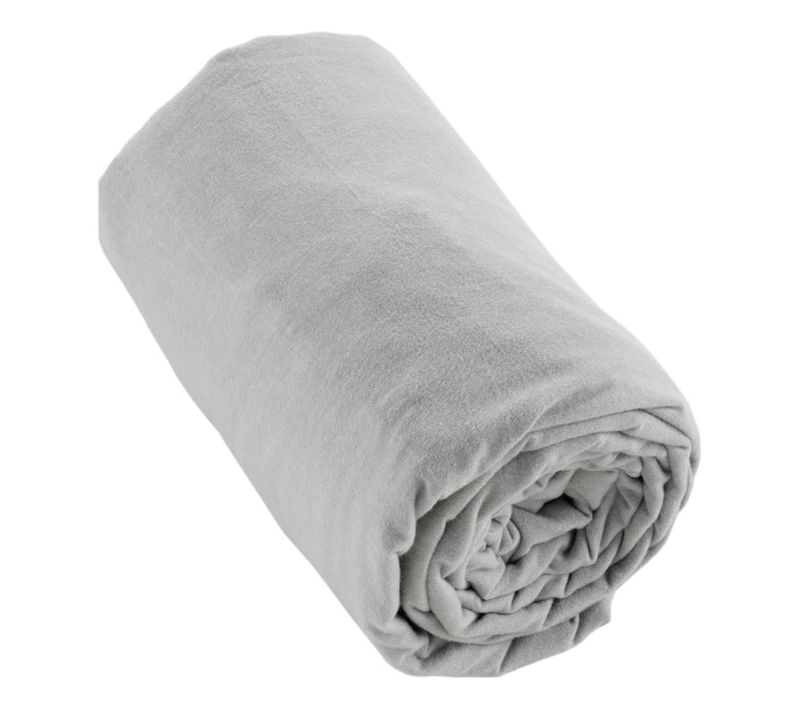 Drap Housse "candice" Flanelle De Coton - Candice Brume - 90 X 190 Cm