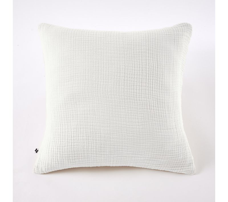 Taie D'oreiller "ina" "quadruple Gaze De Coton" - Blanc - 60x60 Cm