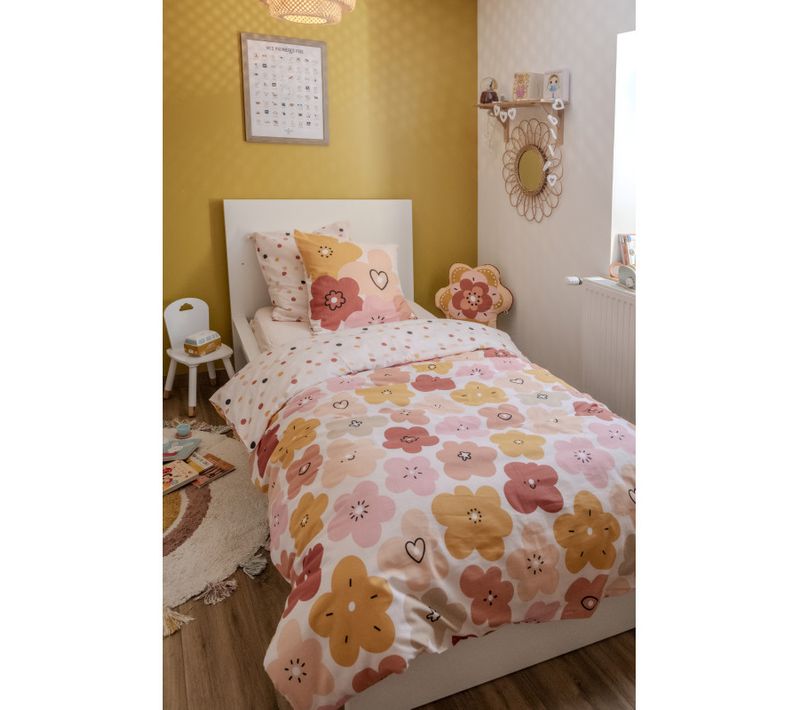 Parure De Couette "barbotine/california//galaxie/lola" Réversible - Rose - 140x200 Cm