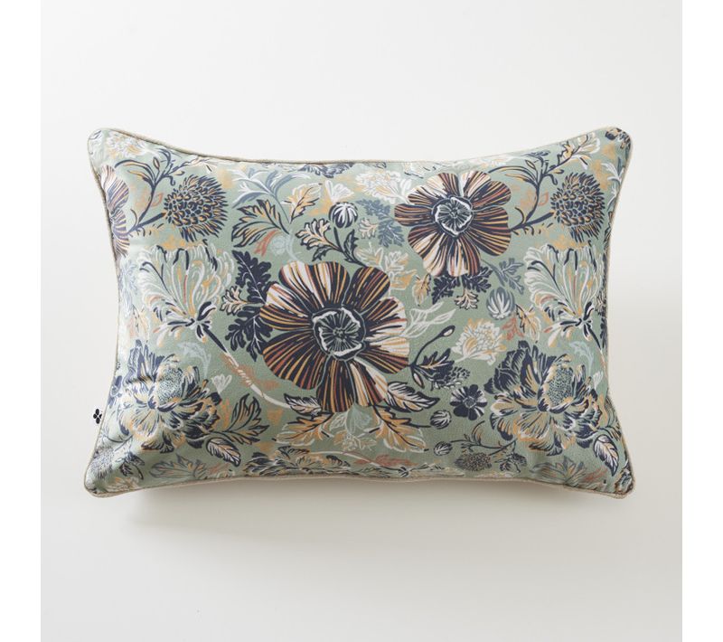 Coussin Déhoussable 40 X 60 Cm "isaline" Velours Imprimé - Multicolor - 40x60 Cm