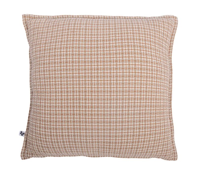 Coussin Déhoussable Avec Passepoil 50 X 50 Cm "edgar" Coton Texturé - Beige - 50x50 Cm