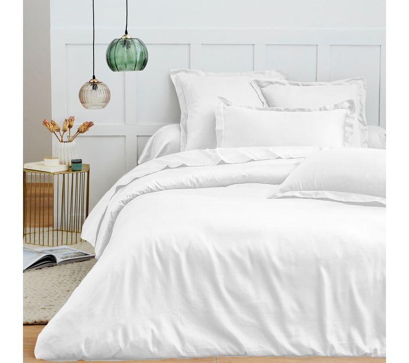 Parure De Draps 4 Pièces "premium" Pour Lit 140 X 190 Cm Neige - Blanc - 140x190 Cm