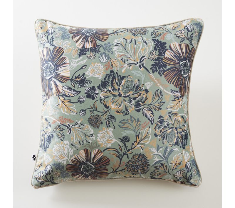 Coussin Déhoussable 50 X 50 Cm "isaline" Velours Imprimé - Multicolor - 50x50 Cm