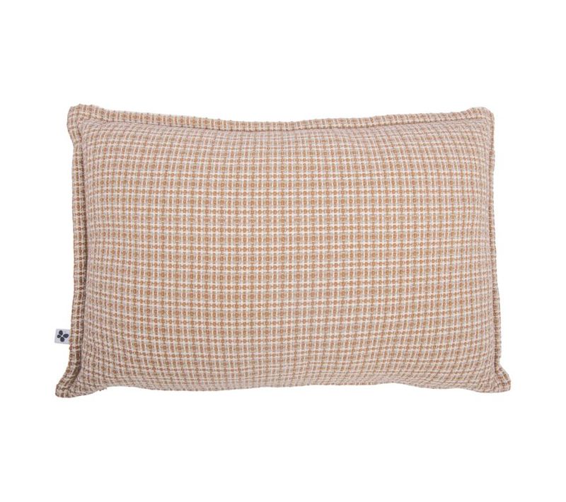 Coussin Déhoussable Avec Passepoil 40 X 60 Cm "edgar" Coton Texturé - Beige - 40x60 Cm