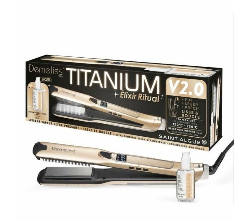 Coffret Lisseur Vapeur Titanium V2 Elixir Ritual Demeliss - 5 Niveaux De Température