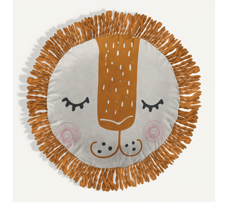 Coussin Déhoussable Avec Franges Macramé Diam 40 Cm Charlie