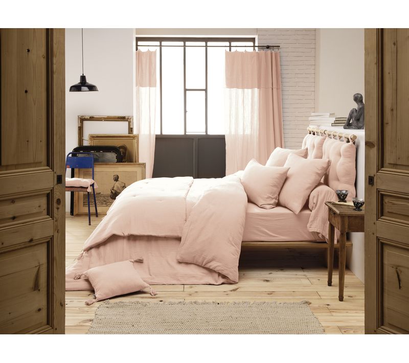 Housse De Couette Double Gaze De Coton 200 X 200 Cm – Gaïa Guimauve