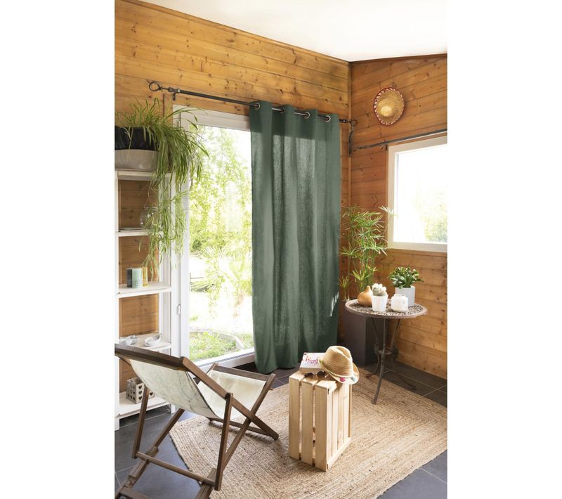Rideau 100 % Coton Prélavé 140 X 260 Cm – Kala Romarin