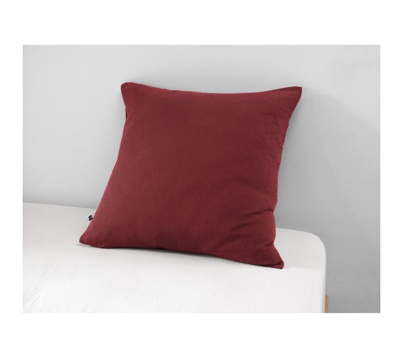 Taie D’oreiller 60 X 60 Cm – Double Gaze De Coton – Gaïa Bordeaux