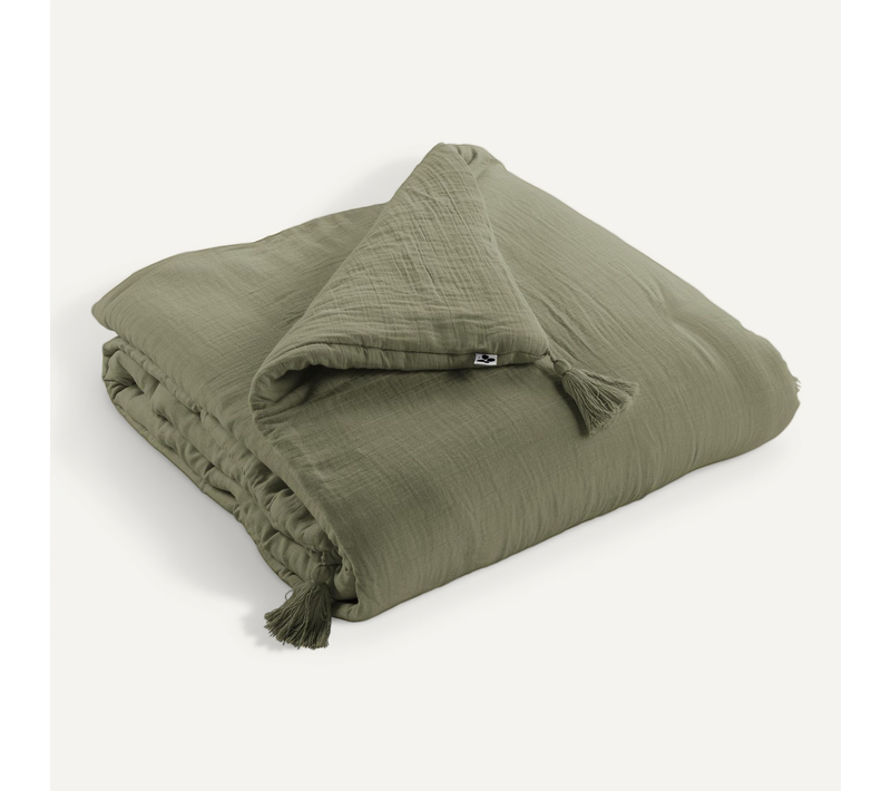 édredon 150 X 150 Cm – Double Gaze De Coton – Romarin