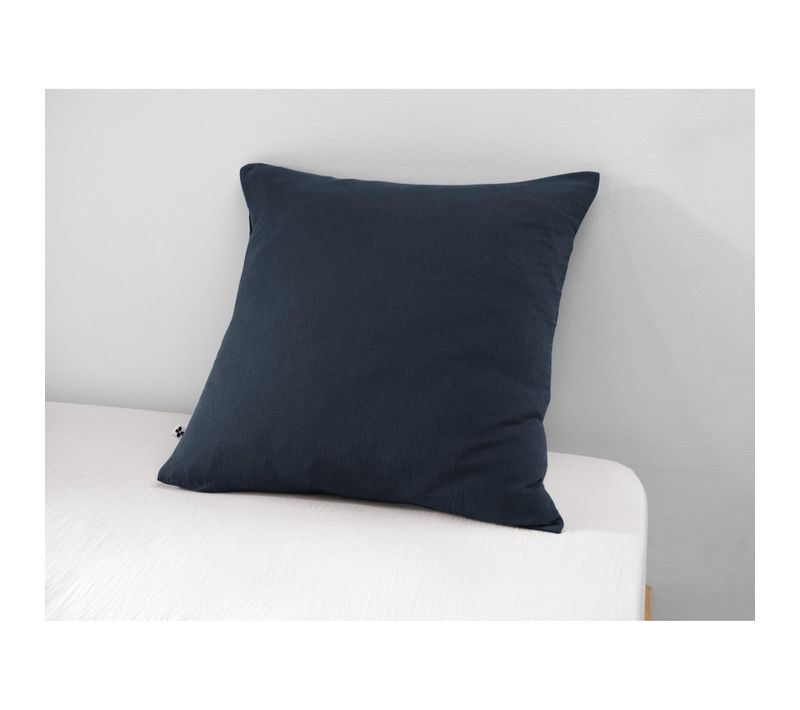 Taie D’oreiller 60 X 60 Cm – Double Gaze De Coton – Gaïa Minuit