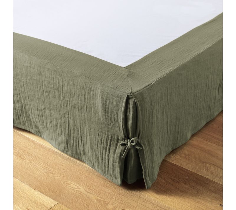 Cache-sommier 180 X 200 Cm – Double Gaze De Coton 125 G/m² – Gaïa Romarin