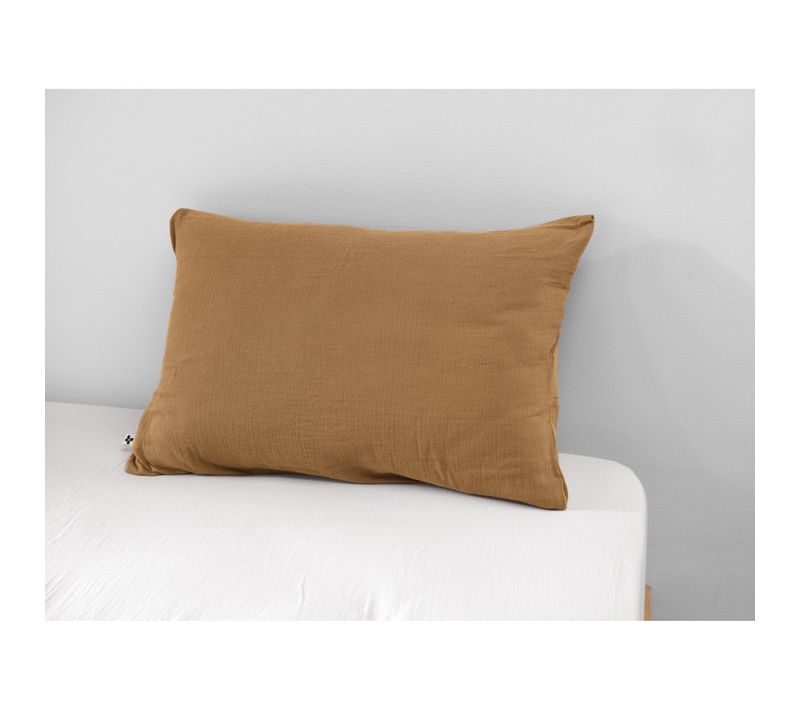 Taie D'oreiller En Double Gaze De Coton – 50 X 70 Cm – Camel