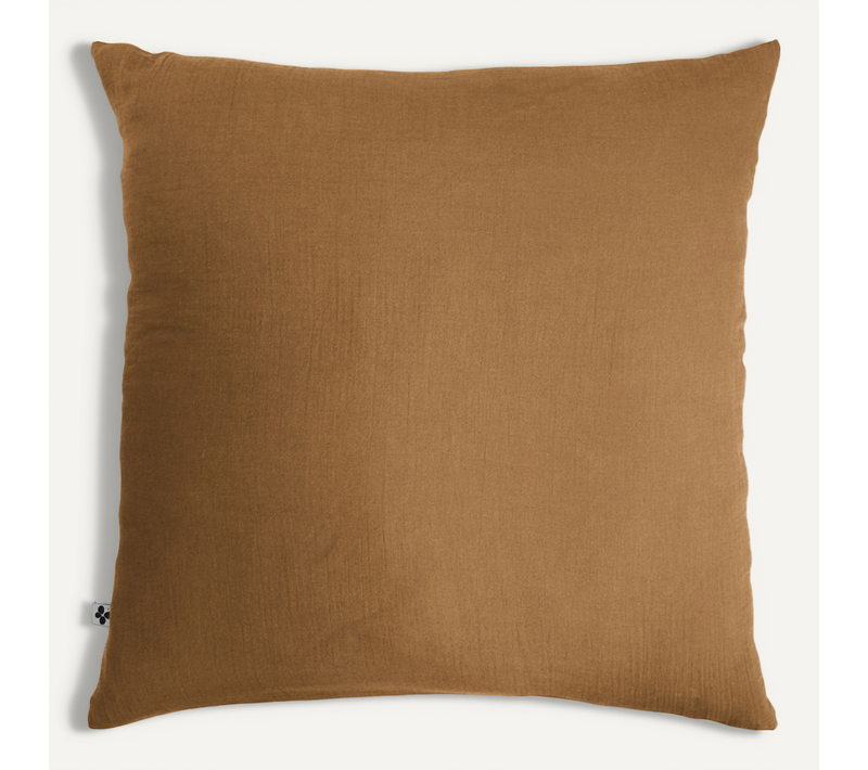 Taie D’oreiller 60 X 60 Cm – Double Gaze De Coton – Gaïa Camel