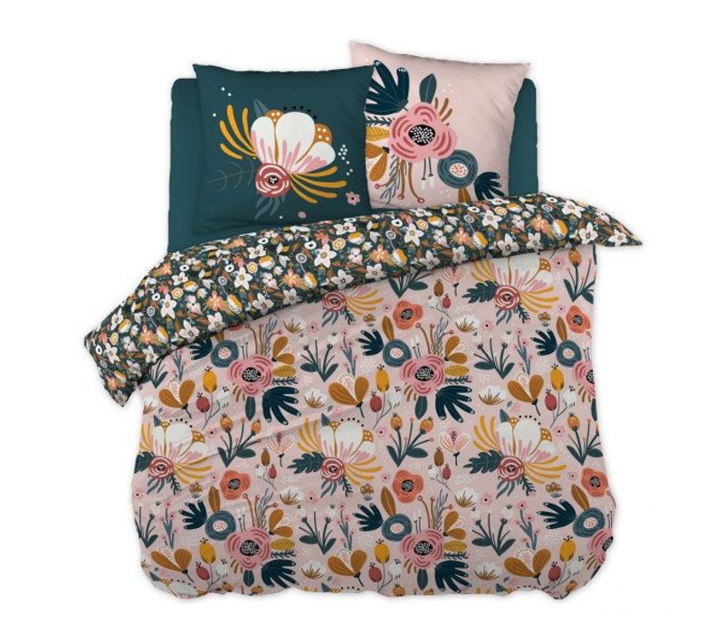Parure De Lit (housse De Couette + 2 Taies D'oreiller) Coton Imprimé 260 X 240 Cm Champetre