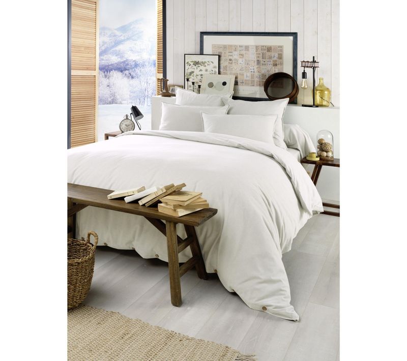 Housse De Couette 200 X 200 Cm – Flanelle Unie – Candice Blanc