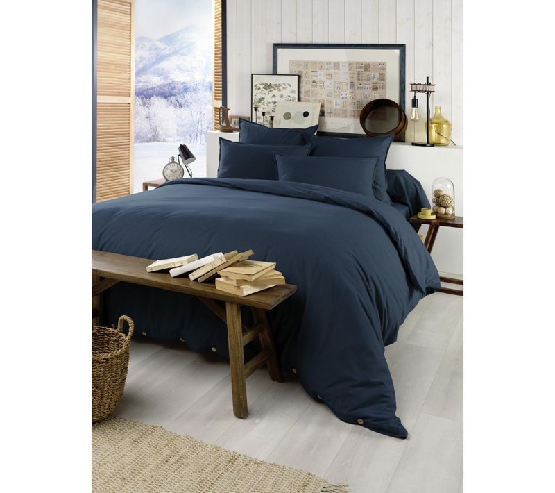 Housse De Couette Chaude 260 X 240 Cm – Flanelle 100 % Coton – Candice Bleu