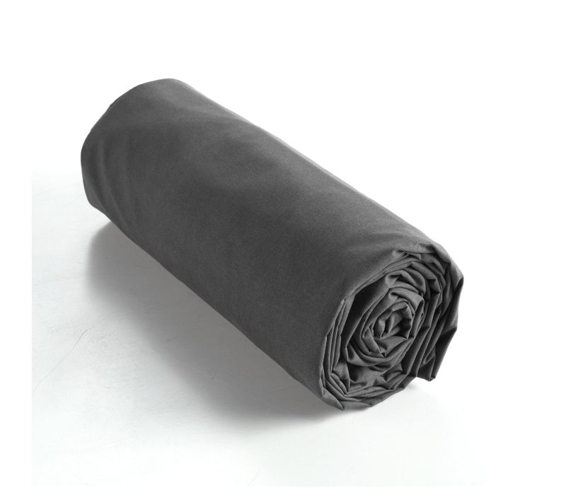 Drap Housse Coton Luxe 90 X 190 Cm Bonnet 30 Cm Ambre Anthracite