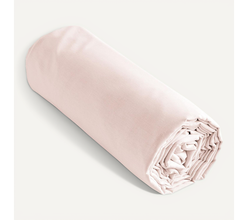 Drap Housse Coton Luxe 180 X 200 Cm Bonnet 30 Cm Ambre Rose Clair
