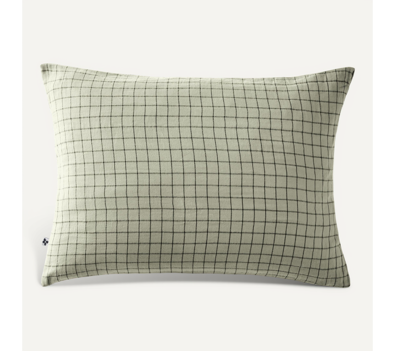 Taie D’oreiller 50 X 70 Cm – Gaze De Coton Tissée – Gaïa Mix – Vert D'eau