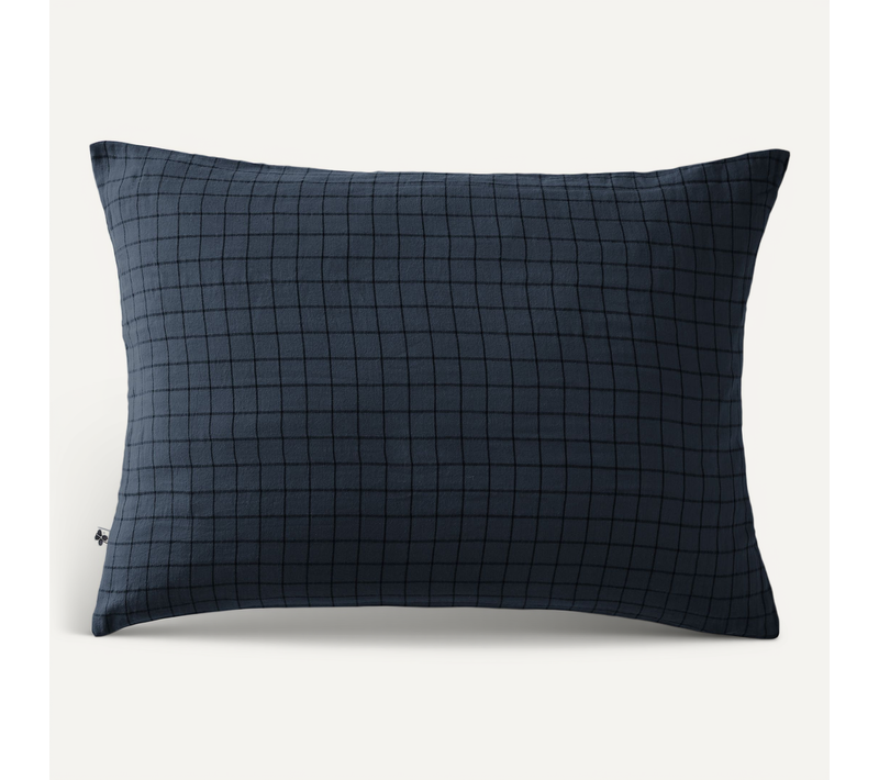 Taie D’oreiller 50 X 70 Cm – Gaze De Coton Tissée – Gaïa Mix – Minuit