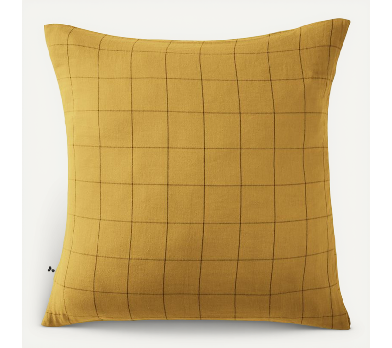 Taie D’oreiller 60 X 60 Cm – Gaze De Coton Tissée – Gaïa Match Safran
