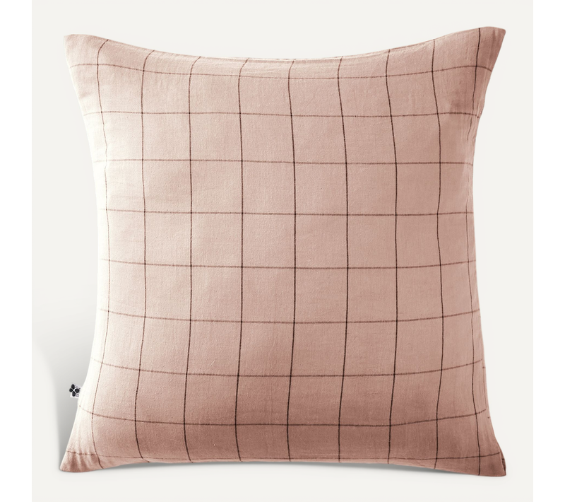 Taie D’oreiller 60 X 60 Cm – Gaze De Coton Tissée – Gaïa Match Guimauve