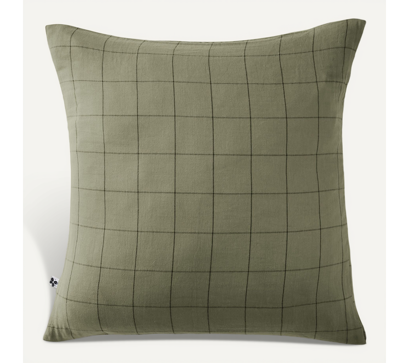Taie D’oreiller 60 X 60 Cm – Gaze De Coton Tissée – Gaïa Match Romarin
