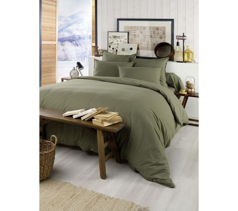 Housse De Couette Chaude 240 X 220 Cm – Flanelle Unie – Candice Romarin