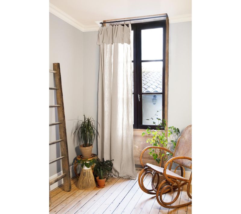 Rideau Ajustable + 8 Anneaux Pince – Gaze De Coton – 140 X 300 Cm – Pampa – Gaïa