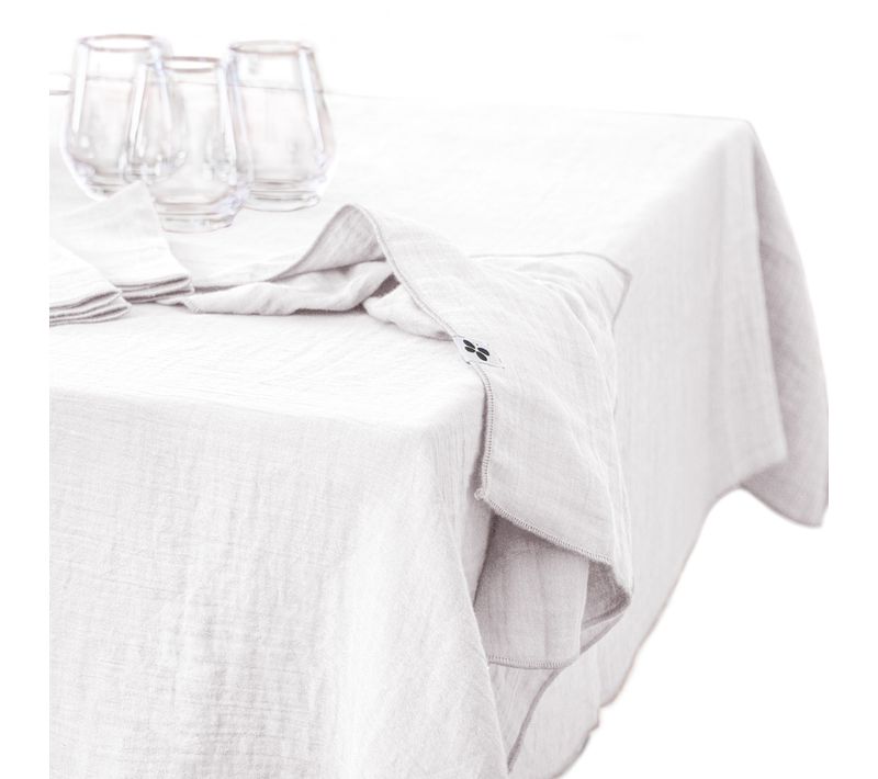 Nappe Rectangulaire 150 X 250 Cm – Double Gaze De Coton – Gaïa Blanc