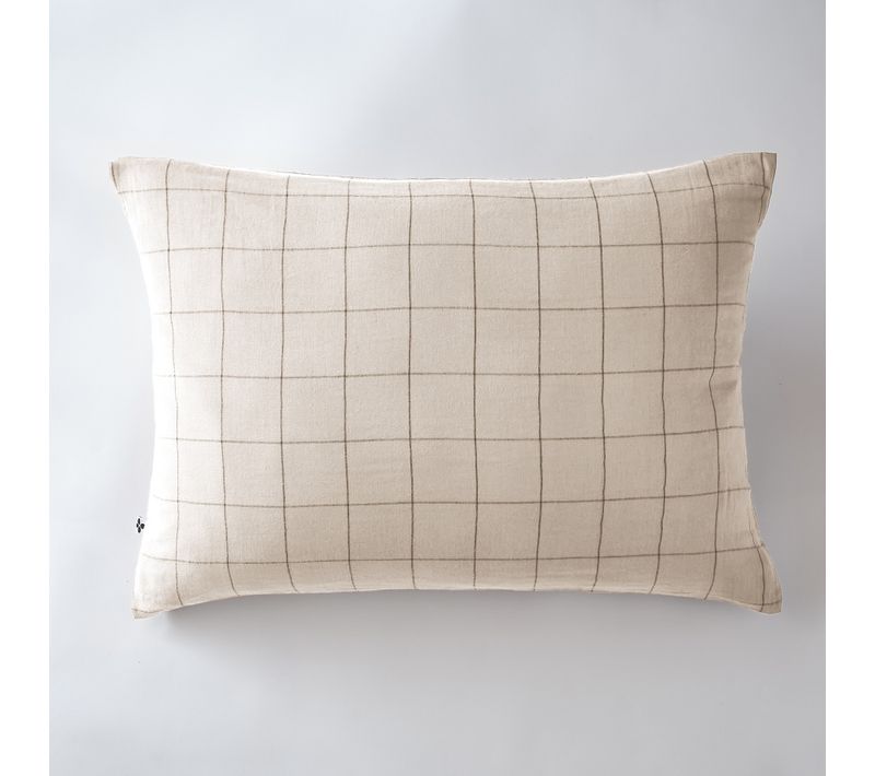 Taie D’oreiller 50 X 70 Cm – Double Gaze De Coton Tissée-teinte Gaïa Match – Pampa