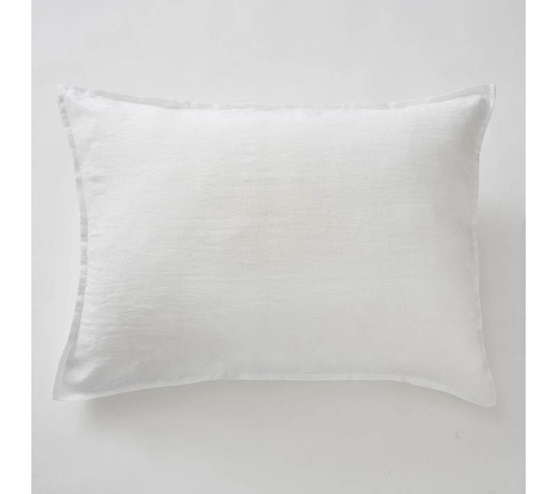 Taie D’oreiller 50 X 70 Cm – Lin Lavé Français Luxe Soline - Blanc