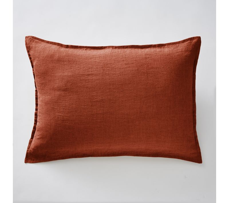 Taie D’oreiller 50 X 70 Cm – Lin Lavé Français Luxe Soline - Paprika