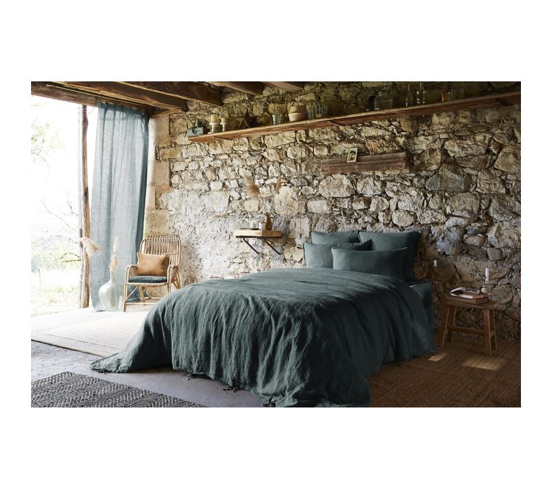 Housse De Couette 240 X 220 Cm – Lin Lavé Français Luxe Soline – Ardoise