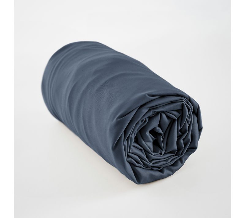 Drap Housse 140 X 190 Cm En Satin De Bambou – Salomé Bleu Nuit – Bonnet 30 Cm :