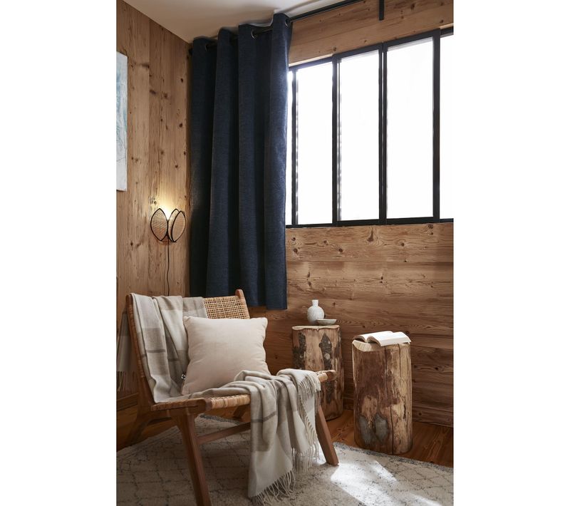 Rideau Petite Hauteur 140 X 180 Cm – Occultant Doublé Polaire – Bjorn Bleu Foncé