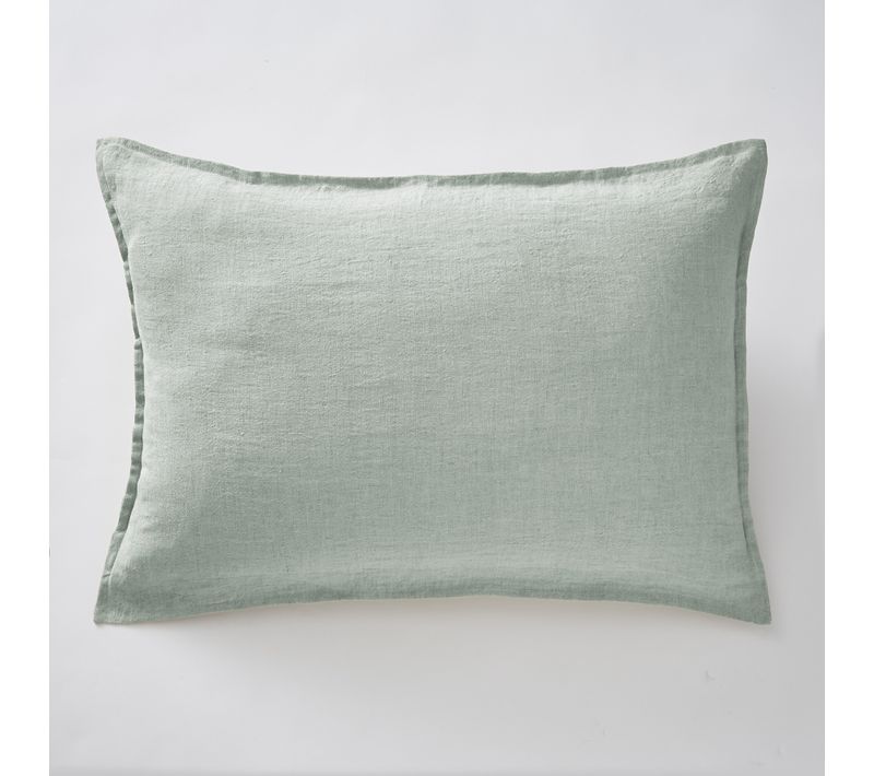 Taie D’oreiller 50 X 70 Cm – Lin Lavé Français Luxe Soline - Eucalyptus