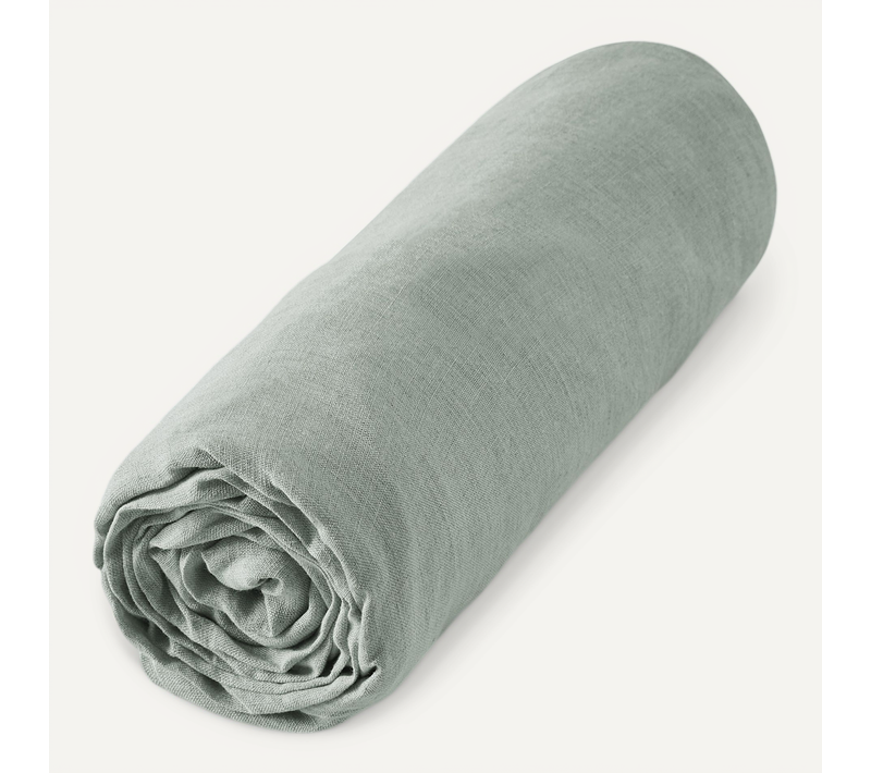 Drap Housse Luxe En Lin Lavé Français 180 X 200 Cm – Soline Eucalyptus